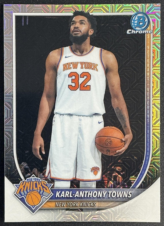 KARL-ANTHONY TOWNS 2025-26 BOWMAN #BCV-64 CHROME MOJO REFRACTOR KNICKS