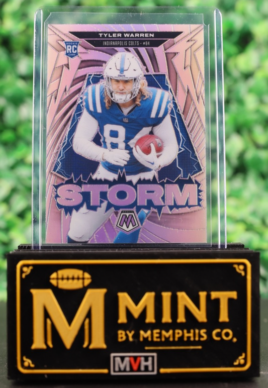 TYLER WARREN 2025 PANINI MOSAIC NFL RC SILVER PRIZM STORM ROOKIE #15 COLTS