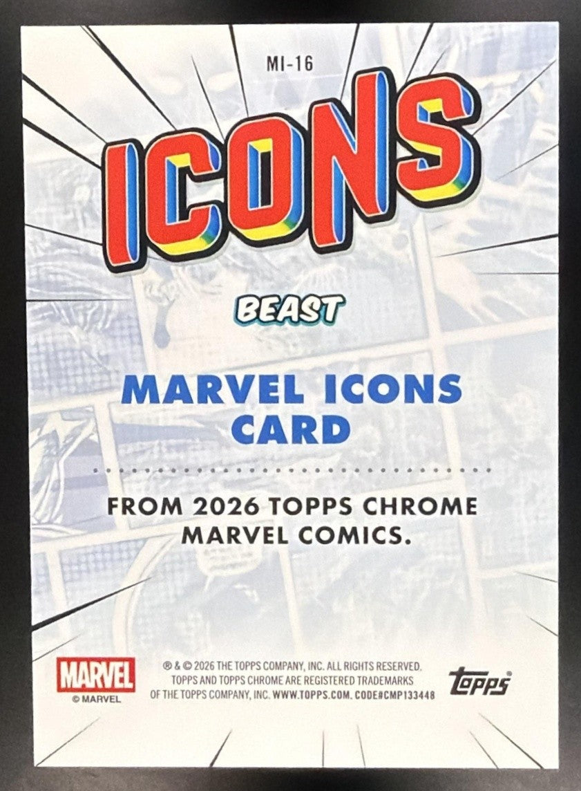 BEAST 2026 TOPPS CHROME MARVEL COMICS #MI-16 ICONS