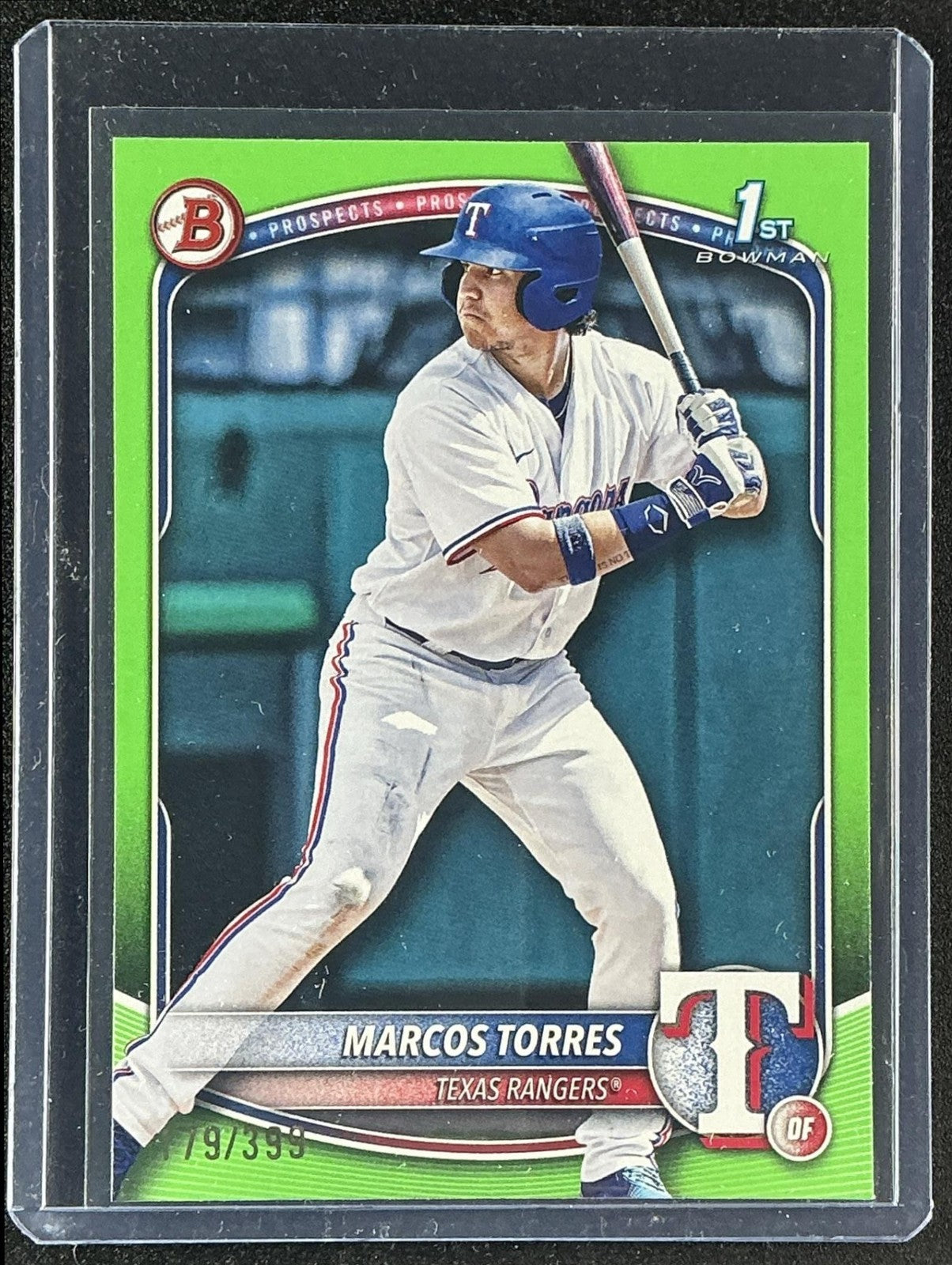 MARCOS TORRES 2025 BOWMAN #BP-94 PROSPECTS NEON GREEN BORDER 79/399 RANGERS
