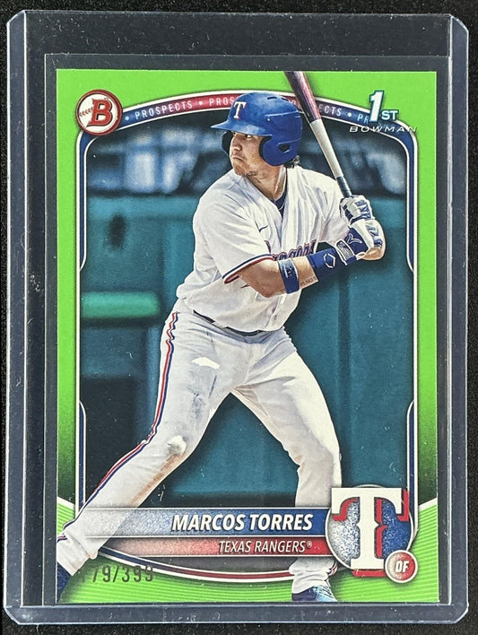 MARCOS TORRES 2025 BOWMAN #BP-94 PROSPECTS NEON GREEN BORDER 79/399 RANGERS