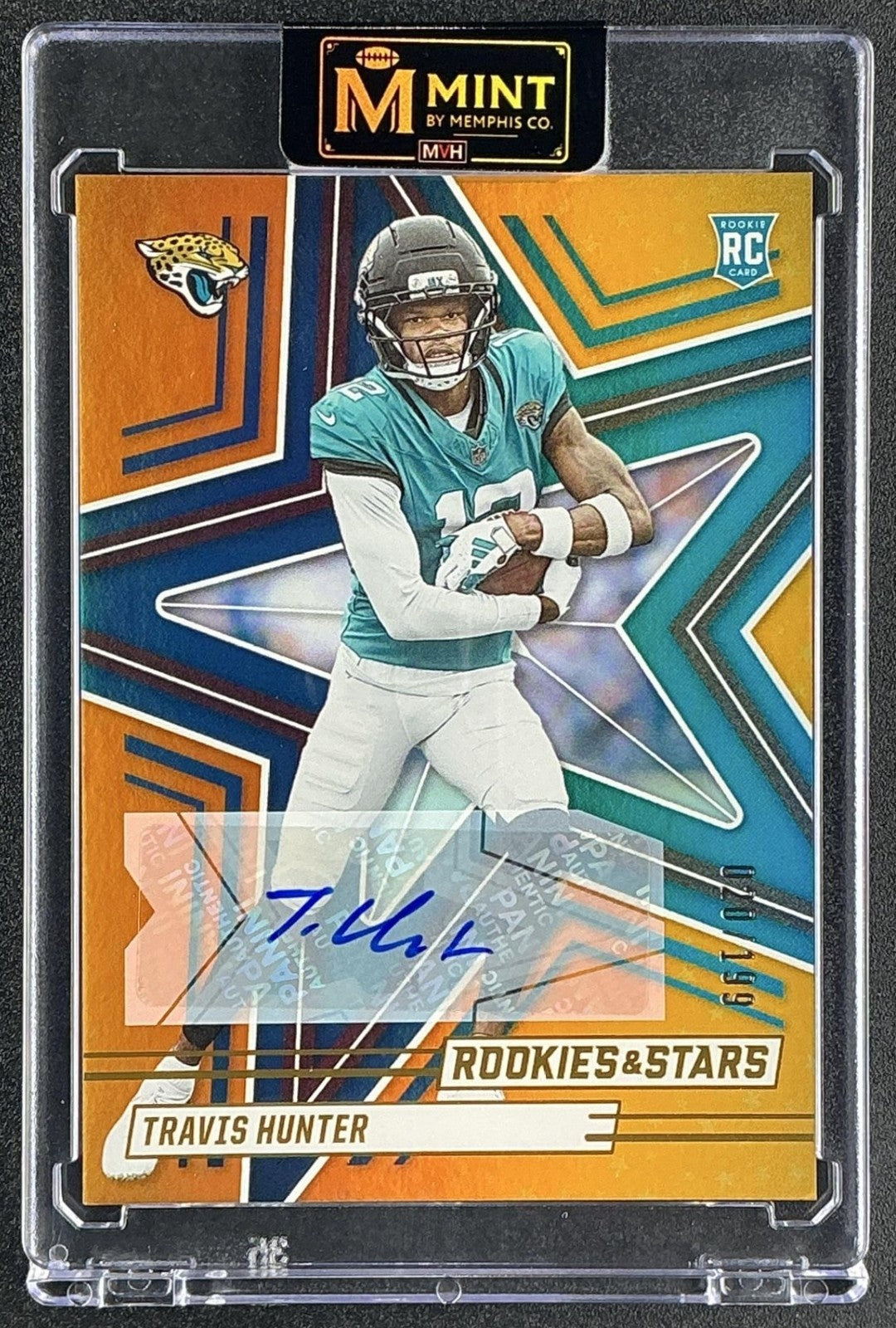 2025 Panini Rookies & Stars Travis Hunter #186 Signatures Orange /199 RC Auto