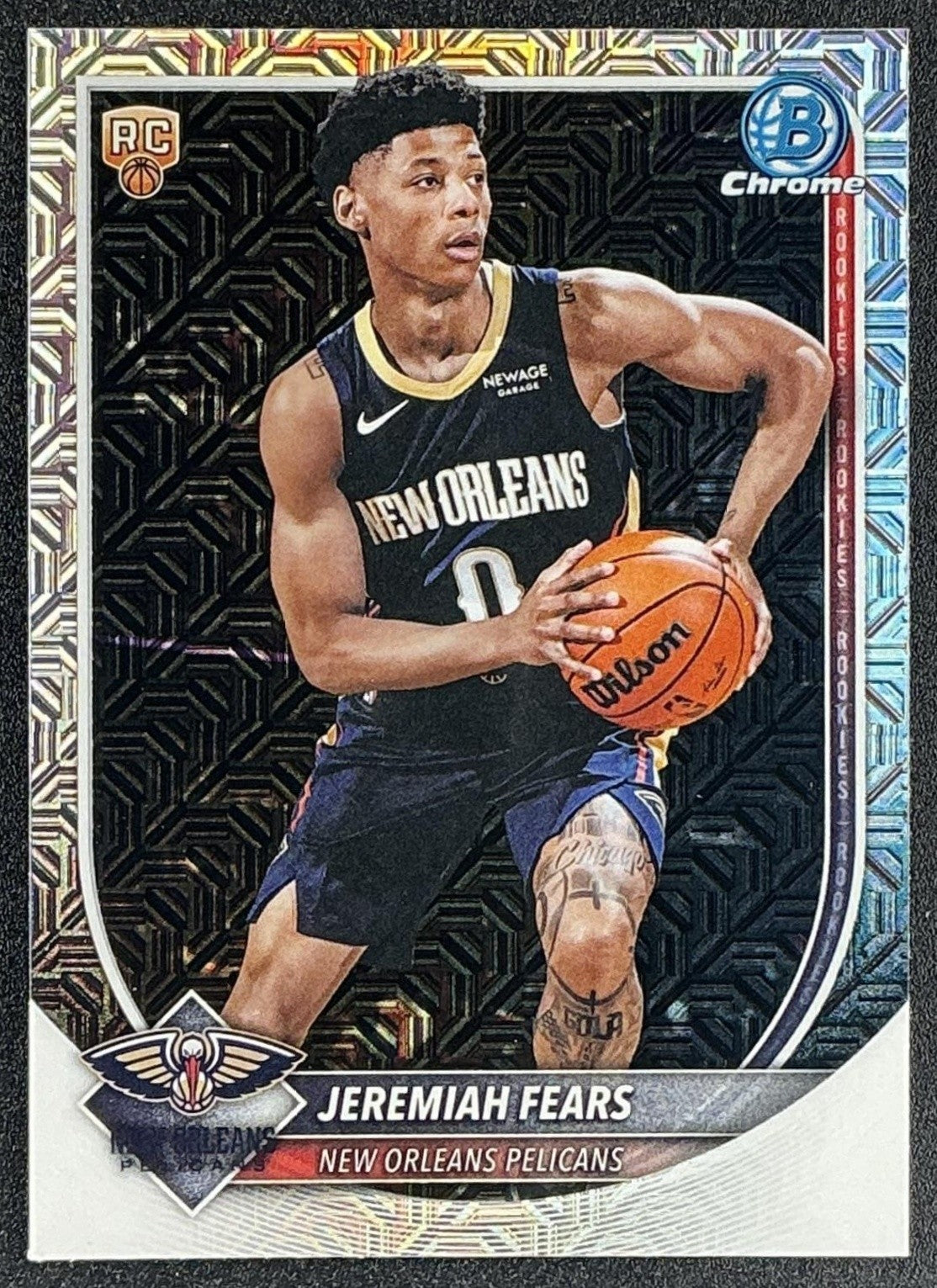 JEREMIAH FEARS 2025-26 BOWMAN #BCV-7 CHROME MOJO REFRACTOR RC PELICANS
