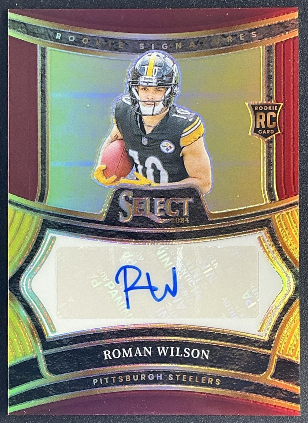 2024 Panini Select Roman Wilson Rookie Signatures Maroon Prizm /75 RC Auto