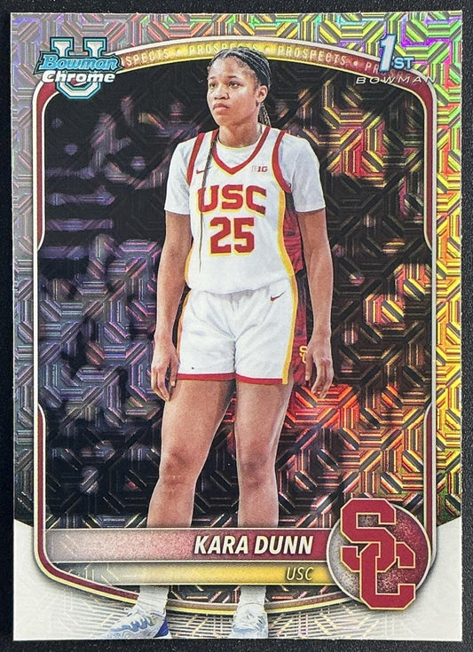 KARA DUNN 2025-26 BOWMAN #BCP-71 CHROME MOJO REFRACTOR 1ST PROSPECT TROJANS