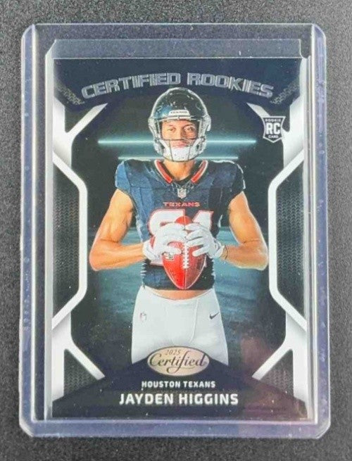 JAYDEN HIGGINS 2025 PANINI CERTIFIED #CRK-JHS ROOKIES RC TEXANS