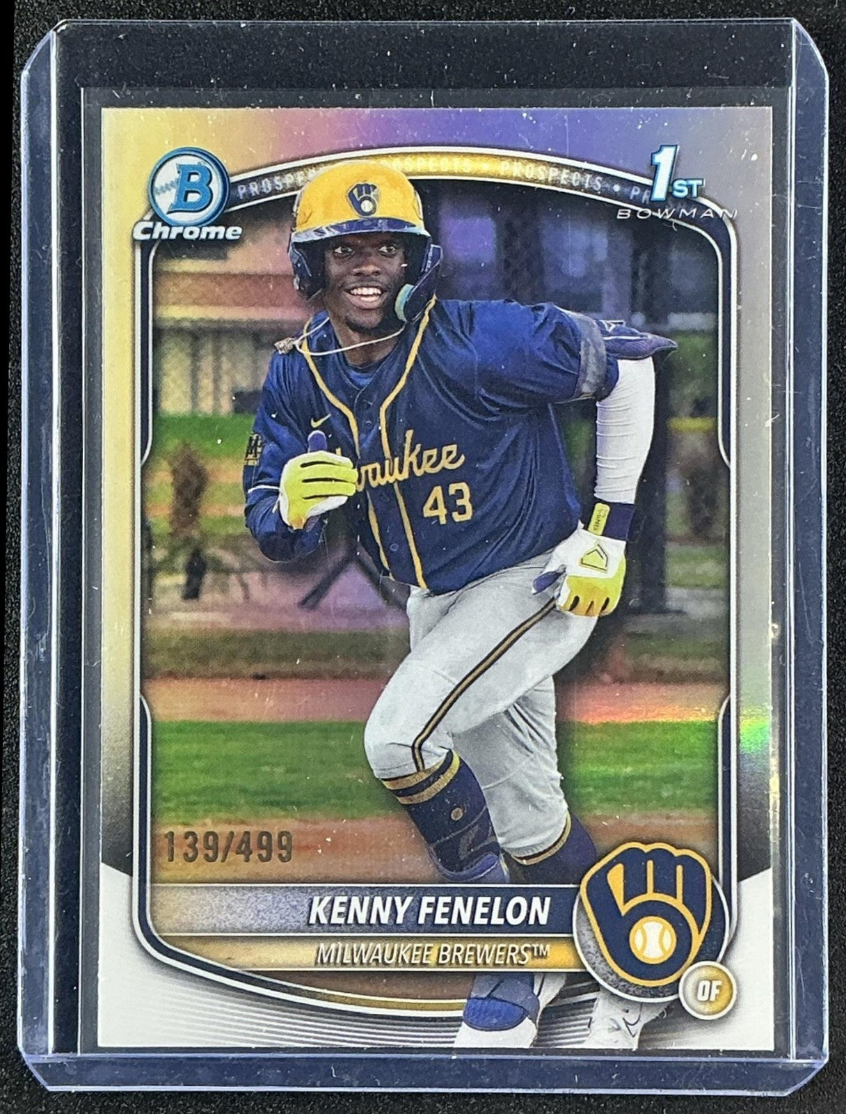 KENNY FENELON 2025 BOWMAN CHROME #BCP-190 REFRACTOR 139/499 1ST PROSPECT BREWERS