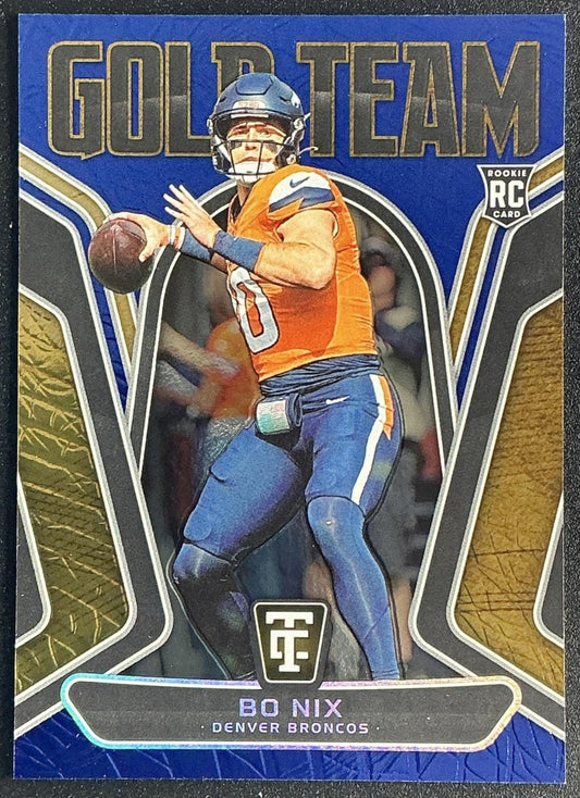 BO NIX 2024 PANINI TOTALLY CERTIFIED #17 GOLD TEAM MIRROR BLUE 82/199 BRONCOS