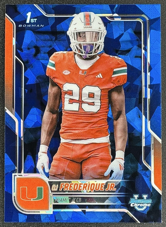 2025 Bowman Chrome University Sapphire OJ Frederique Jr. #92 1st Prospect