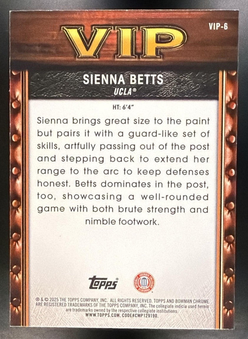 2025 Bowman Sienna Betts Chrome Very Important Prospects Mini Diamond /150
