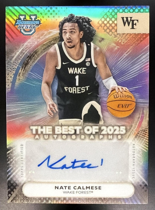 2025 Bowman Best University Nate Calmese #BA-NC Best of Auto Refractor