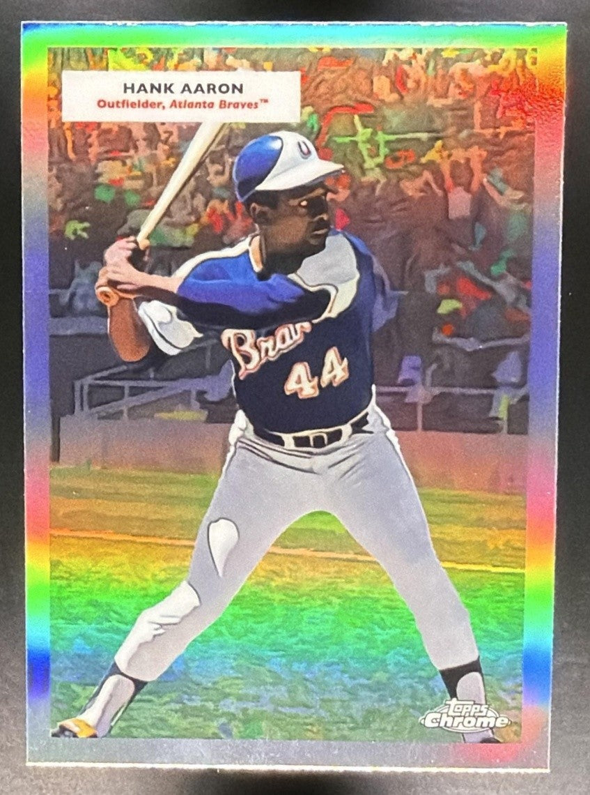 2025 Topps Chrome Platinum Hank Aaron Ronald Acuna Jr. #55DH-11 Double Headers