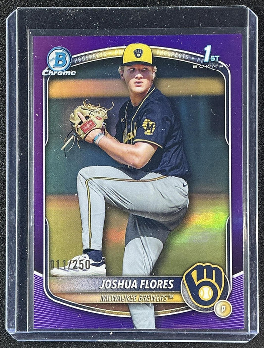 2025 Bowman Draft Joshua Flores #BDC-82 Chrome Purple Refractor /250 1st