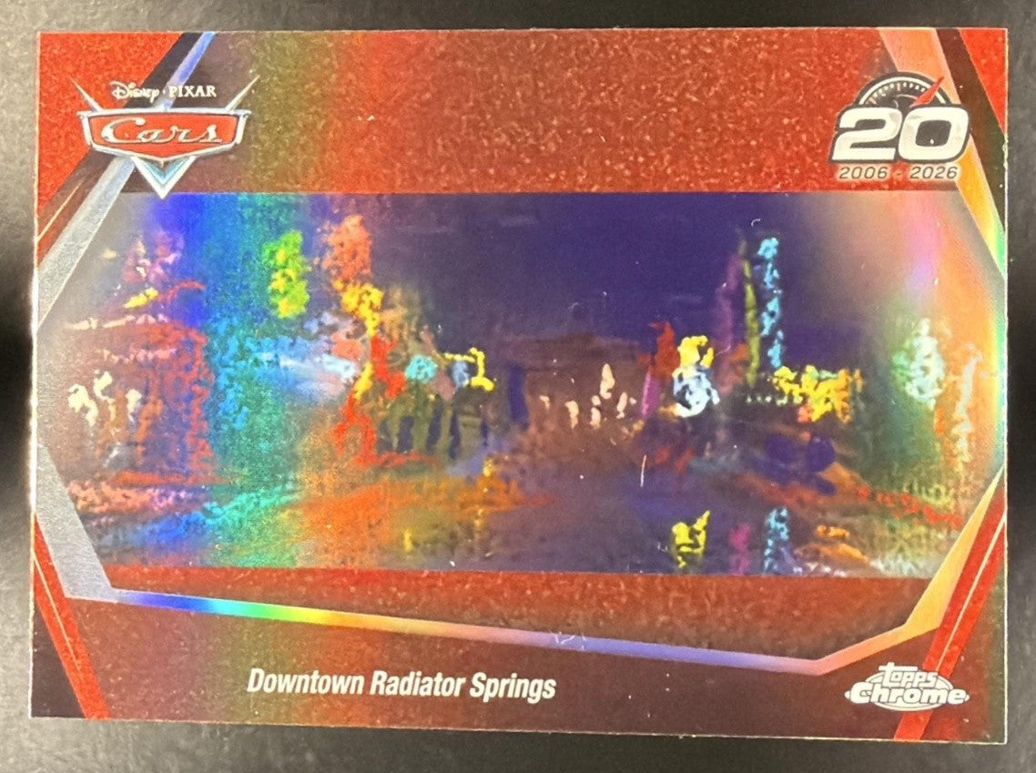 DOWNTOWN RADIATOR SPRINGS 2026 TOPPS CHROME DISNEY #CRS-10 CARS 20TH ANNIVERSARY