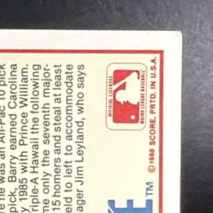 BARRY BONDS 1988 SCORE #265 PIRATES