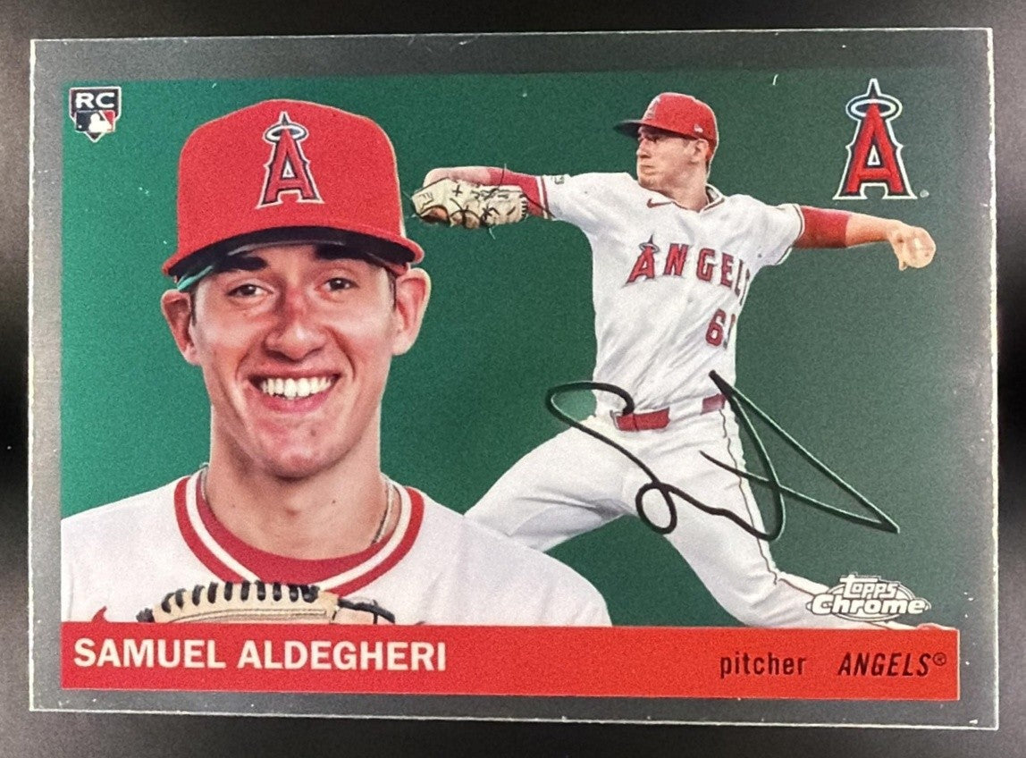 SAMUEL ALDEGHERI 2025 TOPPS CHROME PLATINUM ANNIVERSARY #246 RC ANGELS