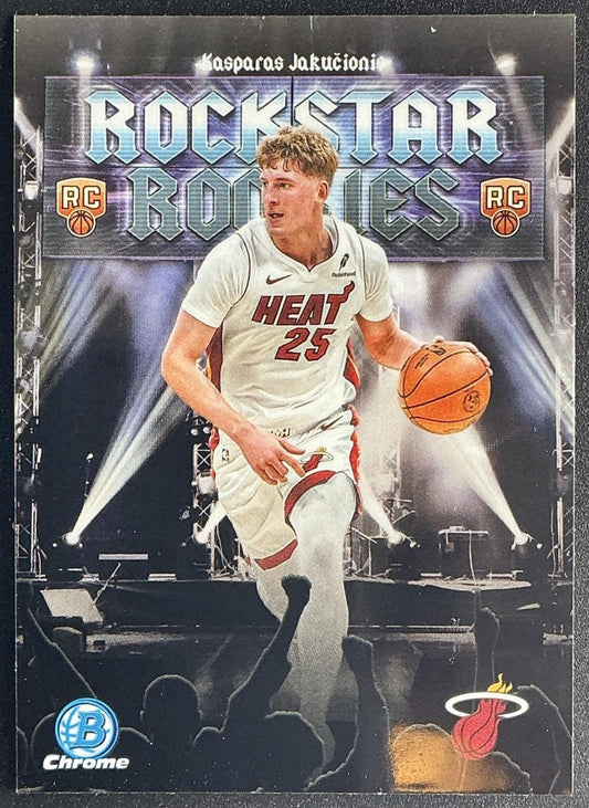 KASPARAS JAKUCIONIS 2025-26 BOWMAN #RR-20 CHROME ROCKSTAR ROOKIES RC HEAT