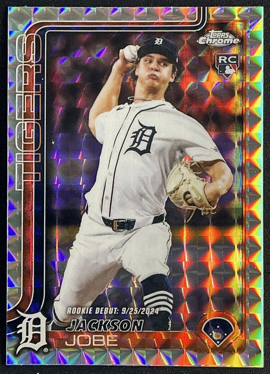 JACKSON JOBE 2025 TOPPS CHROME UPDATE #USC48 GEOMETRIC REFRACTOR RC TIGERS