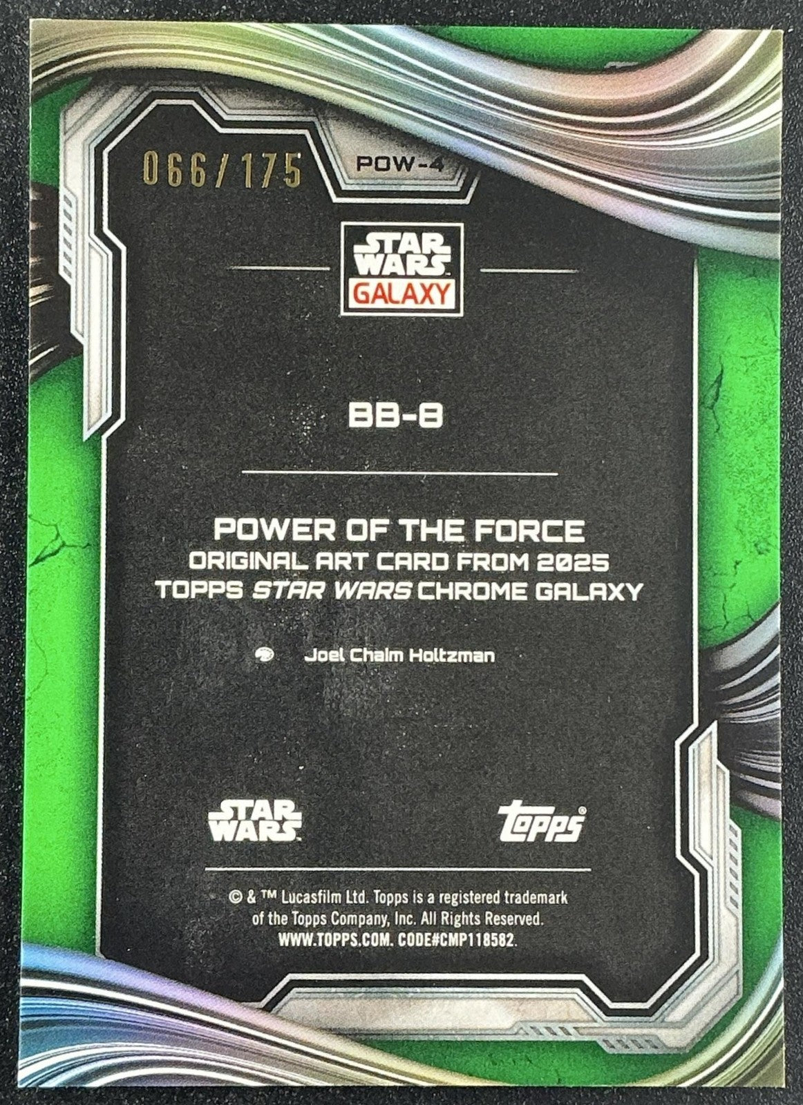 2025 Topps Chrome Star Wars BB-8 #POW-4 Power of the Force Green Lava /175