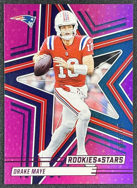 DRAKE MAYE 2025 PANINI ROOKIES & STARS #32 PURPLE 187/999 PATRIOTS