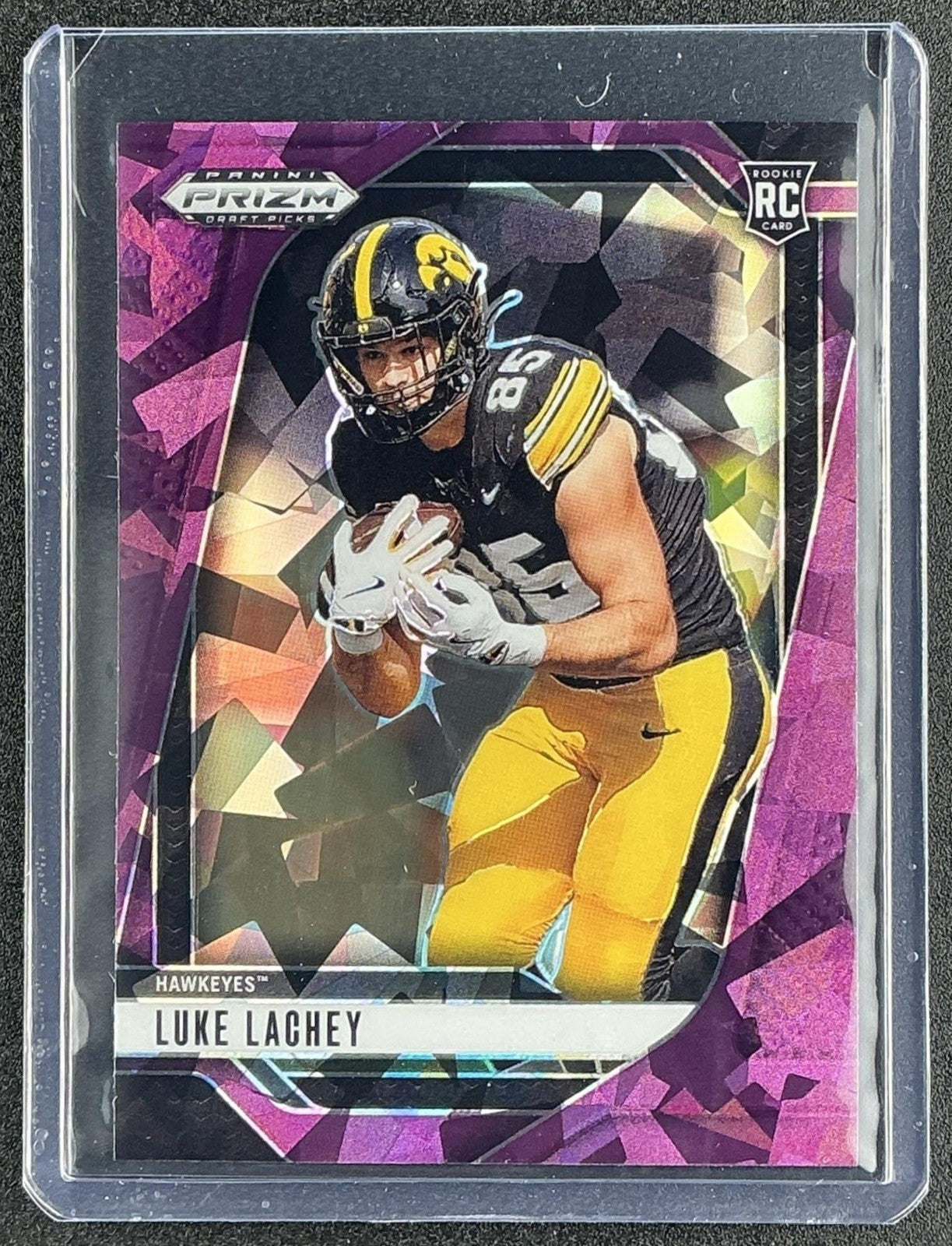 LUKE LACHEY 2025 PANINI PRIZM DRAFT PICKS #39 PURPLE ICE 107/199 RC HAWKEYES