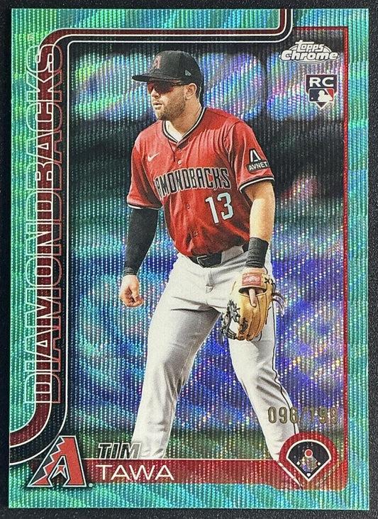 2025 Topps Chrome Update Tim Tawa #USC104 Aqua Wave Refractor /199 RC