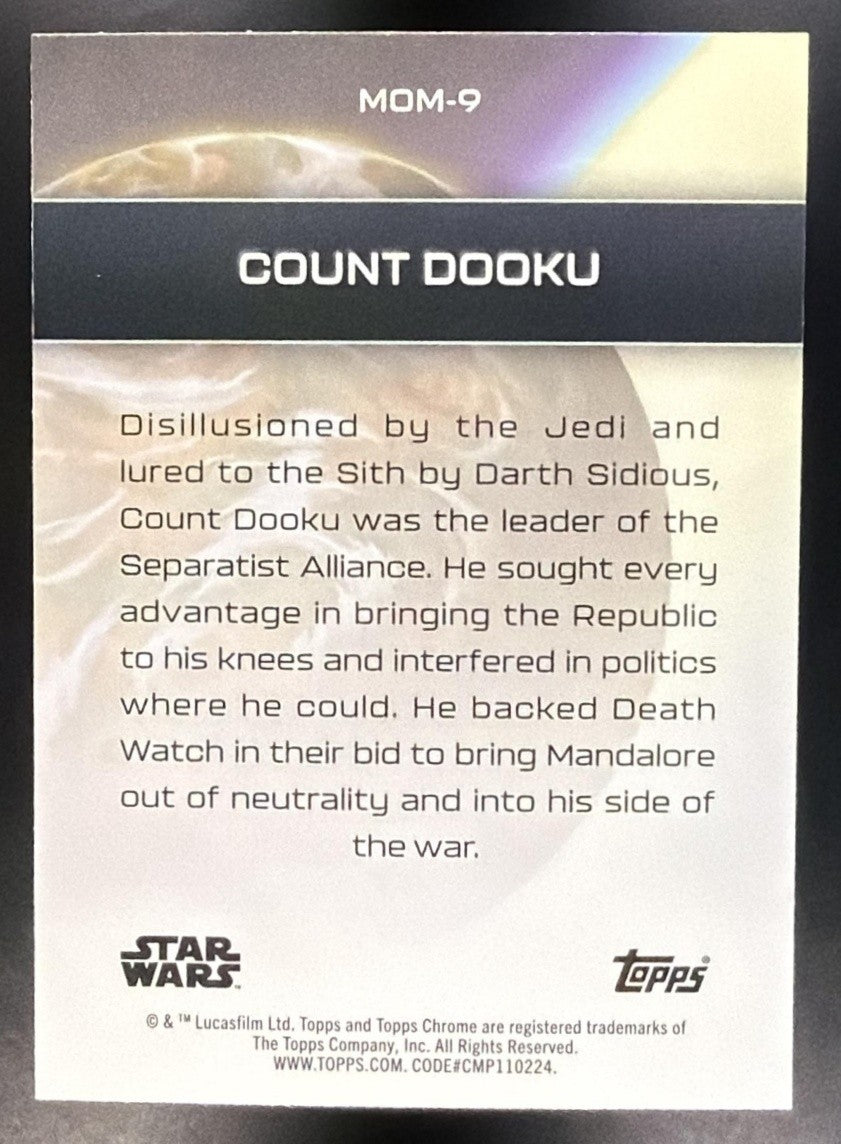 COUNT DOOKU 2025 TOPPS STAR WARS HYPERSPACE #MOM-9 MOON OF MANDALORE