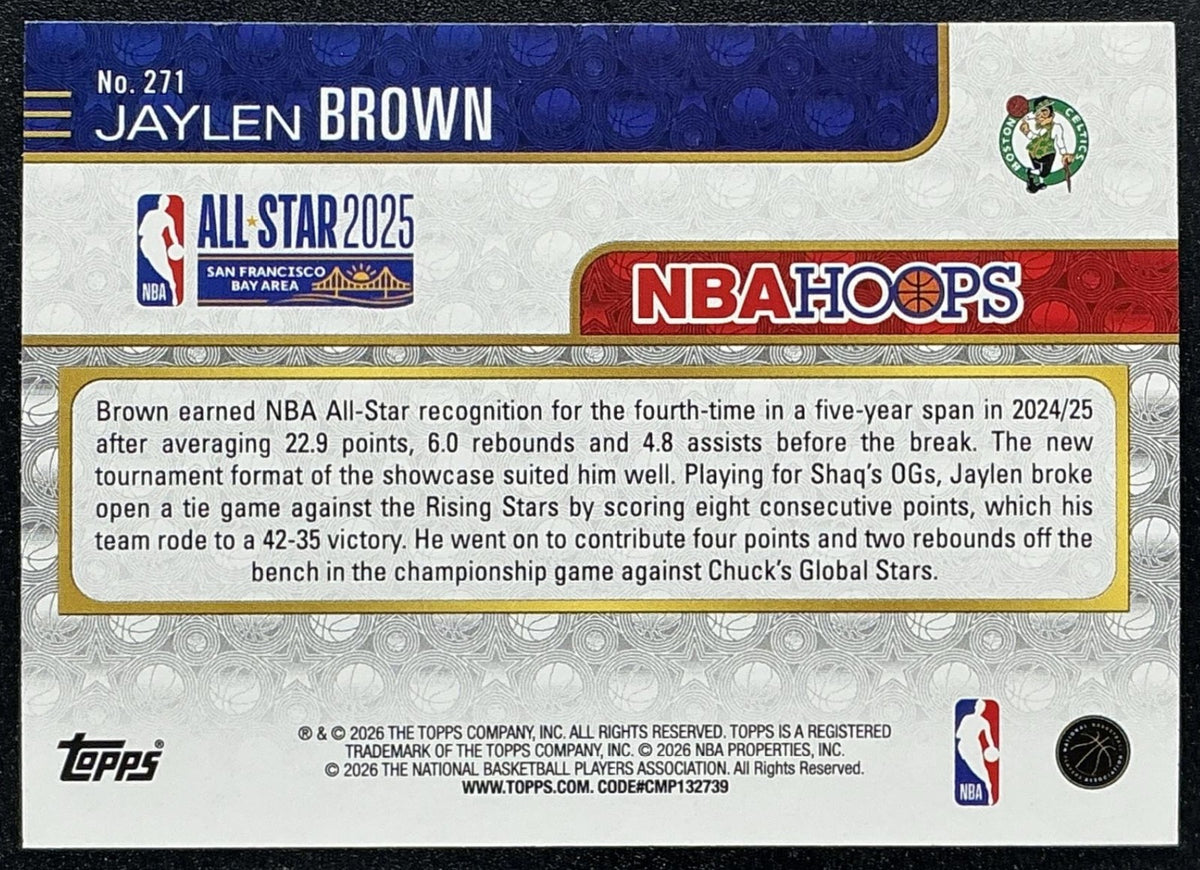 JAYLEN BROWN 2025-26 TOPPS HOOPS #271 ALL-STAR CELTICS