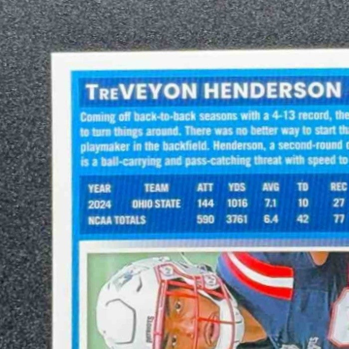 2025 Panini Donruss Optic TreVeyon Henderson #248 Rated Rookie Blue Hyper Prizm
