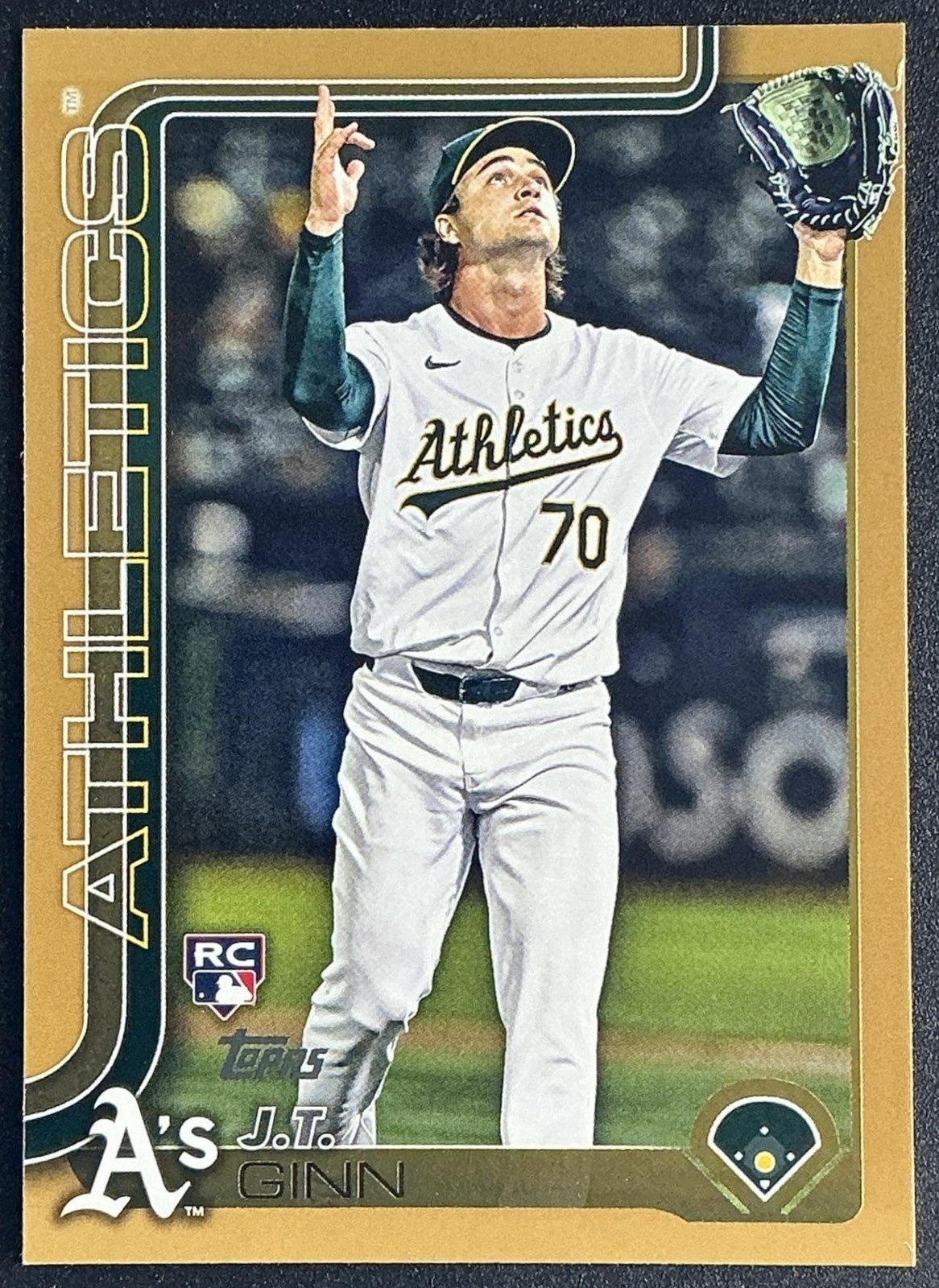 J.T. GINN 2025 TOPPS #465 GOLD 1266/2025 RC ATHLETICS