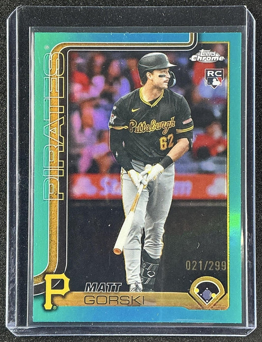 MATT GORSKI 2025 TOPPS CHROME UPDATE #USC99 TEAL REFRACTOR 21/299 RC PIRATES