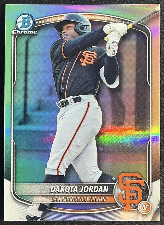 DAKOTA JORDAN 2025 BOWMAN DRAFT #BDC-139 CHROME REFRACTOR GIANTS