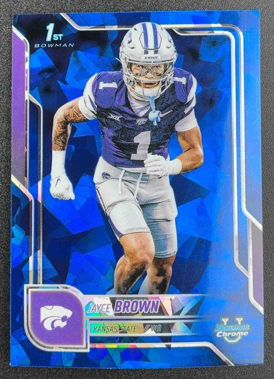 JAYCE BROWN 2025 BOWMAN CHROME UNIVERSITY SAPPHIRE #71 1ST PROSPECT WILDCATS