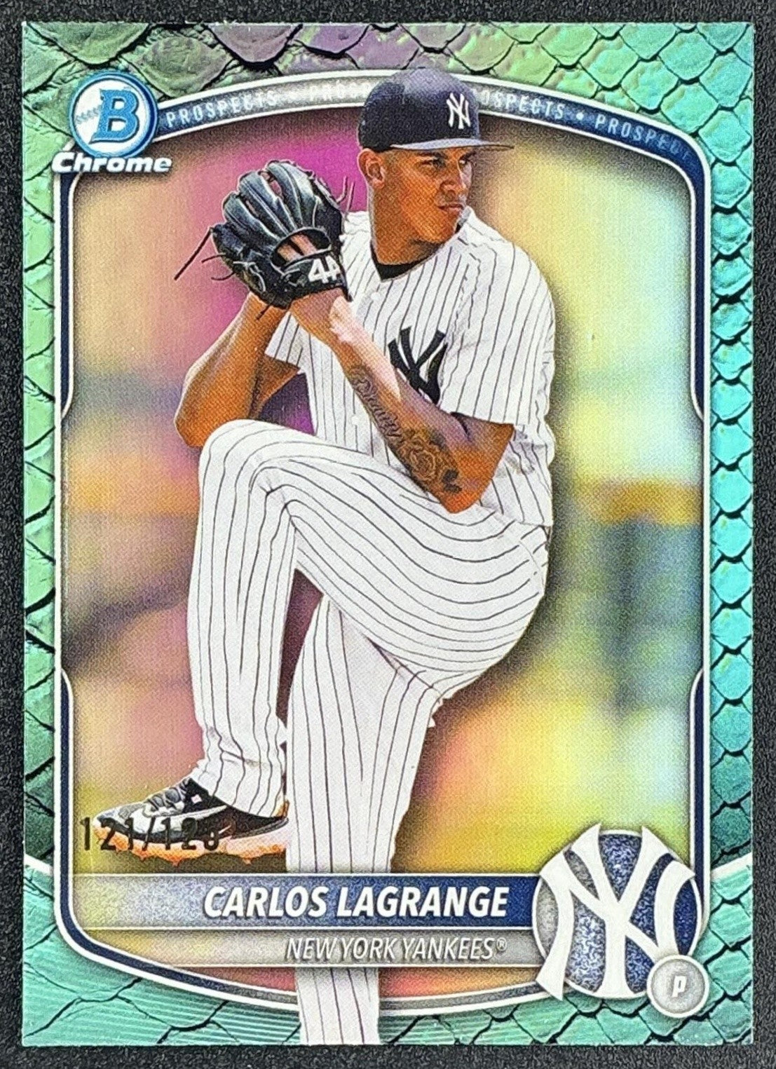 2025 Bowman Draft Carlos Lagrange #BDC-132 Chrome Aqua Reptilian Refractor /125