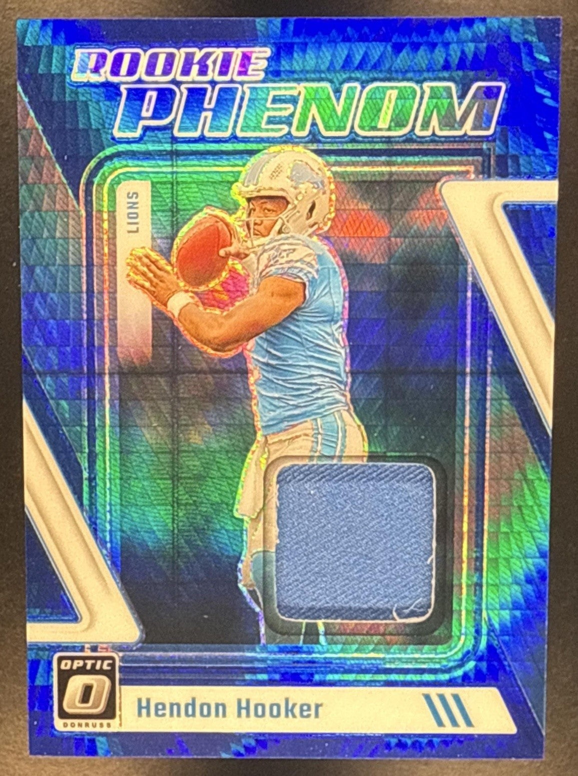 2023 Panini Donruss Optic Hendon Hooker #RP-HH Rookie Phenom Blue Hyper MEM RC