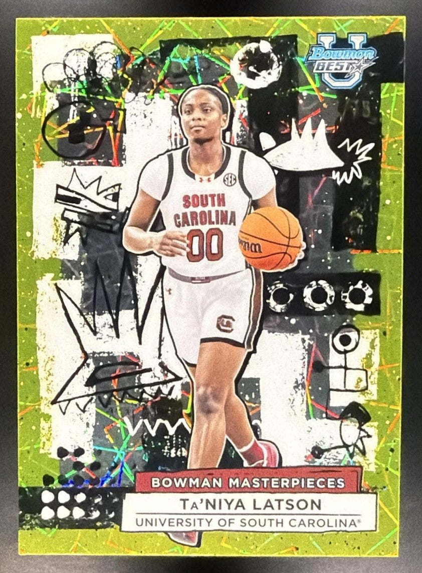 2025 Bowman Best University Ta'Niya Latson #BM-23 Masterpieces Yellow Lazer /75