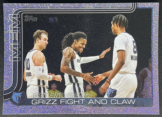 GRIT AND GRIND, GRIZZ FIGHT CLAW 2025-26 TOPPS #29 SANDGLITTER GRIZZLIES