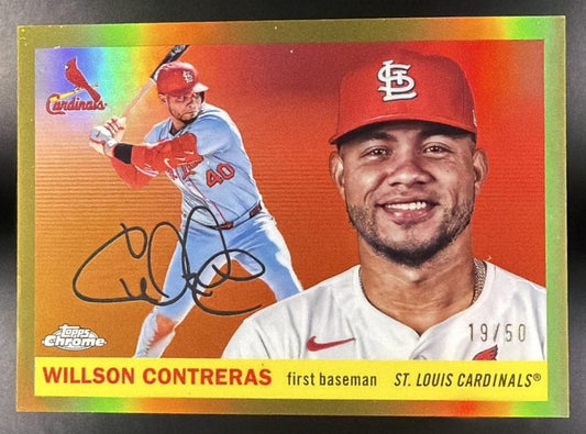 2025 Topps Chrome Platinum Willson Contreras #108 Gold Refractor /50