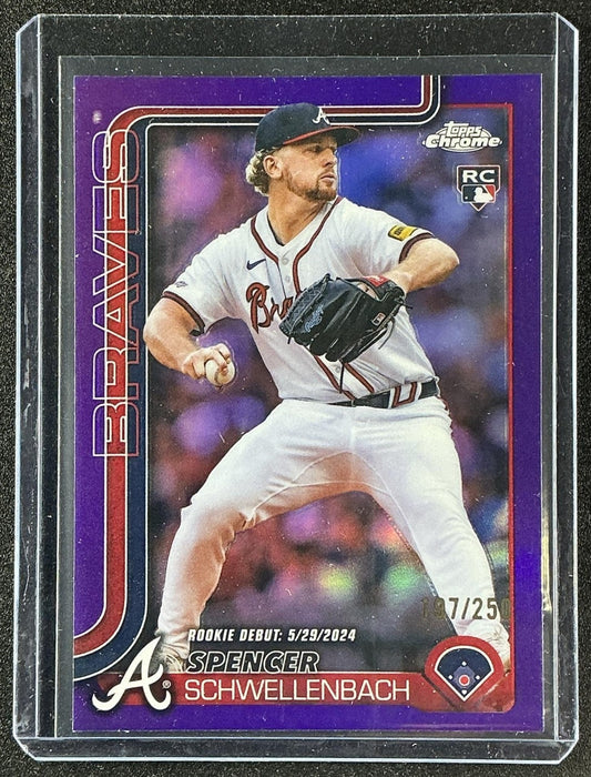 2025 Topps Chrome Update Spencer Schwellenbach #USC132 Purple Refractor /250 RC