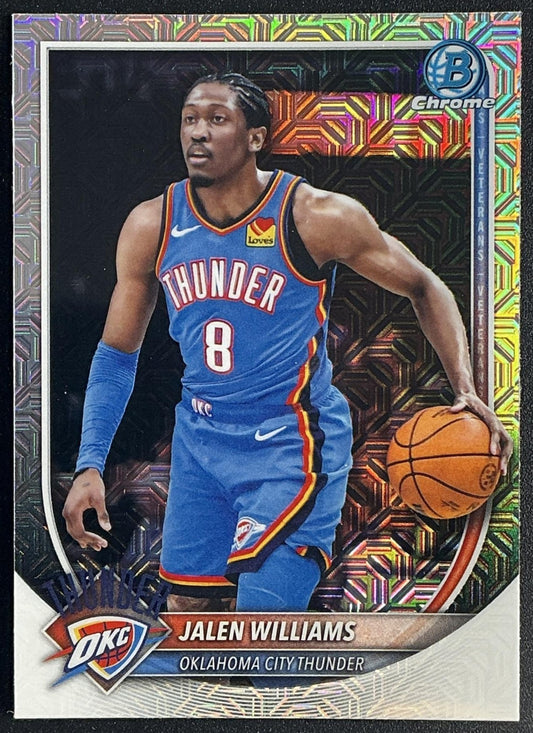 JALEN WILLIAMS 2025-26 BOWMAN #BCV-107 CHROME MOJO REFRACTOR THUNDER