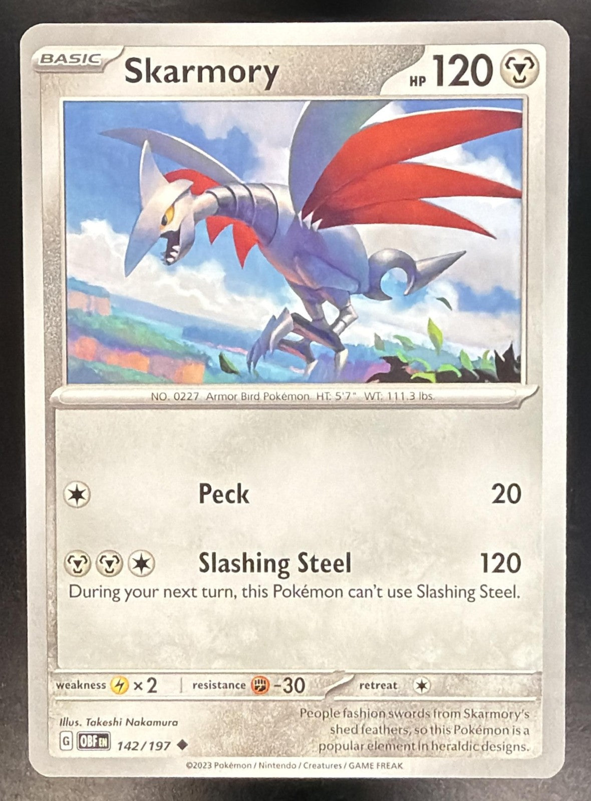 SKARMORY 2023 POKEMON SV OBSIDIAN FLAMES - OBF EN #142/197