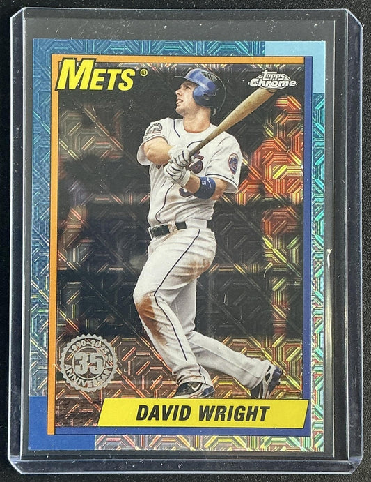 2025 Topps Update David Wright #U90C-90 Silver Pack 1990 Chrome Mojo Refractor