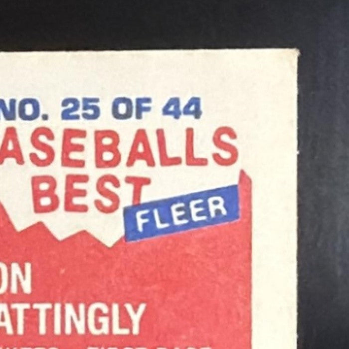 DON MATTINGLY 1987 FLEER BASEBALL'S BEST SLUGGERS VS. PITCHERS #25 YANKEES