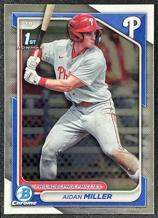 AIDAN MILLER 2024 BOWMAN #BCP-27 CHROME 1ST PROSPECT PHILLIES