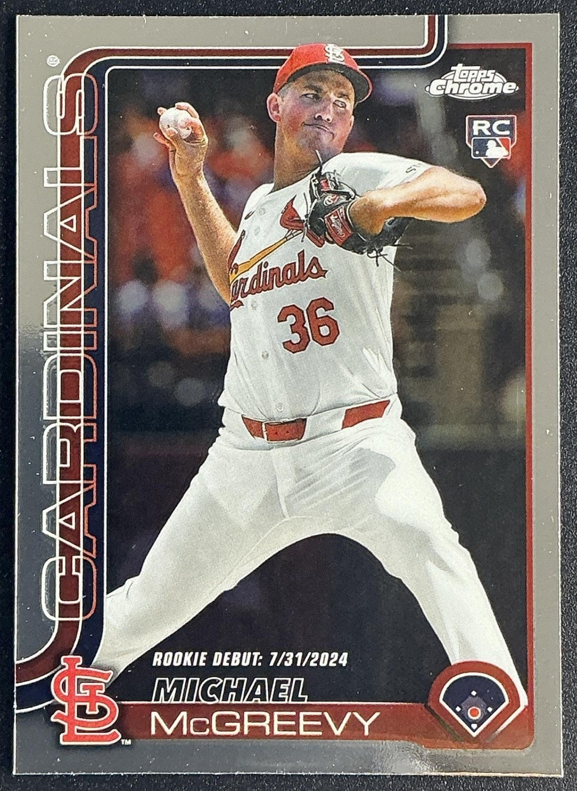 MICHAEL MCGREEVY 2025 TOPPS CHROME UPDATE #USC36 RC CARDINALS