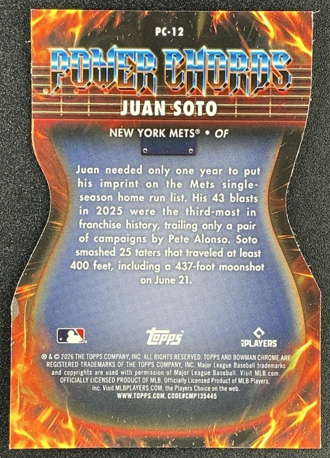 JUAN SOTO 2026 BOWMAN #PC-12 POWER CHORDS CHROME METS