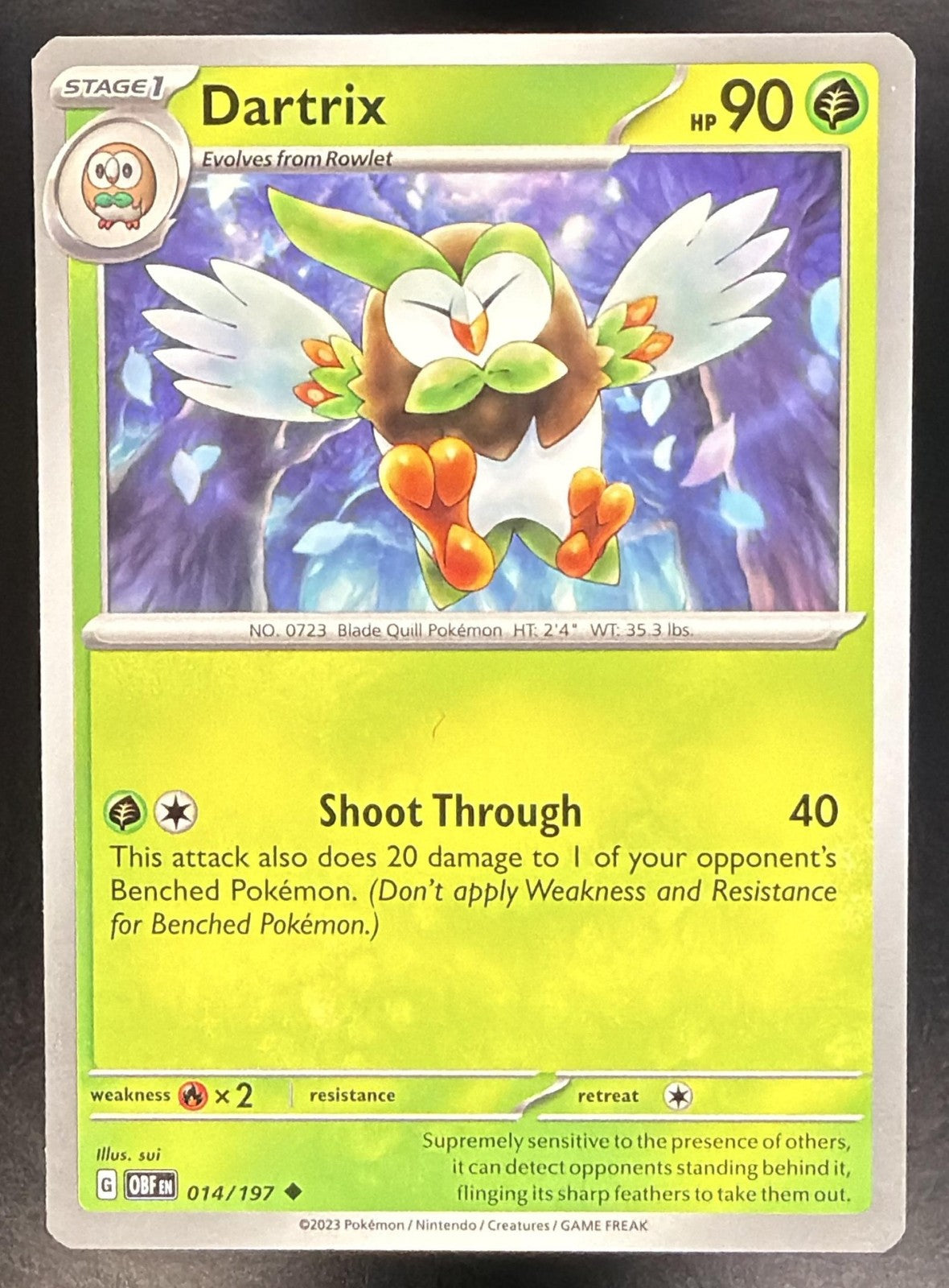 DARTRIX 2023 POKEMON SV OBSIDIAN FLAMES - OBF EN #014/197