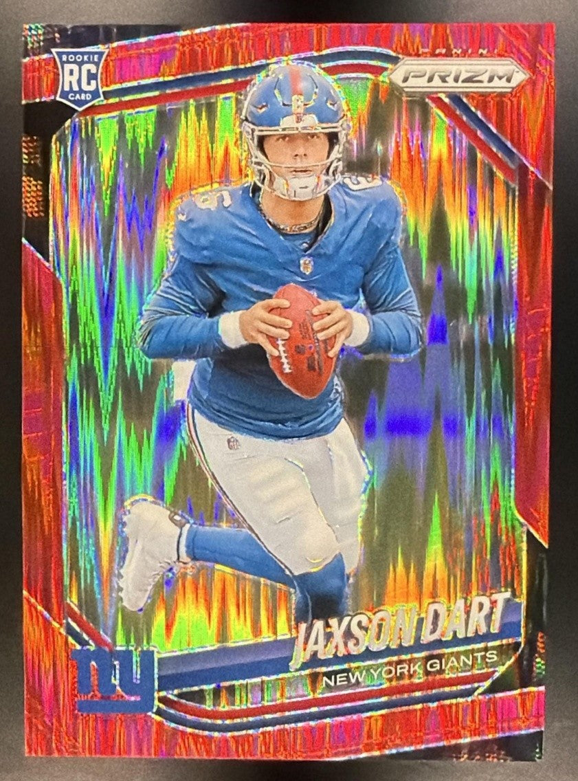 JAXSON DART 2025 PANINI PRIZM #332 RED FLASH RC GIANTS
