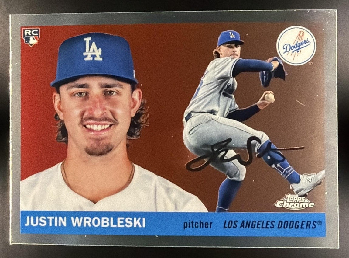 JUSTIN WROBLESKI 2025 TOPPS CHROME PLATINUM ANNIVERSARY #393 RC DODGERS