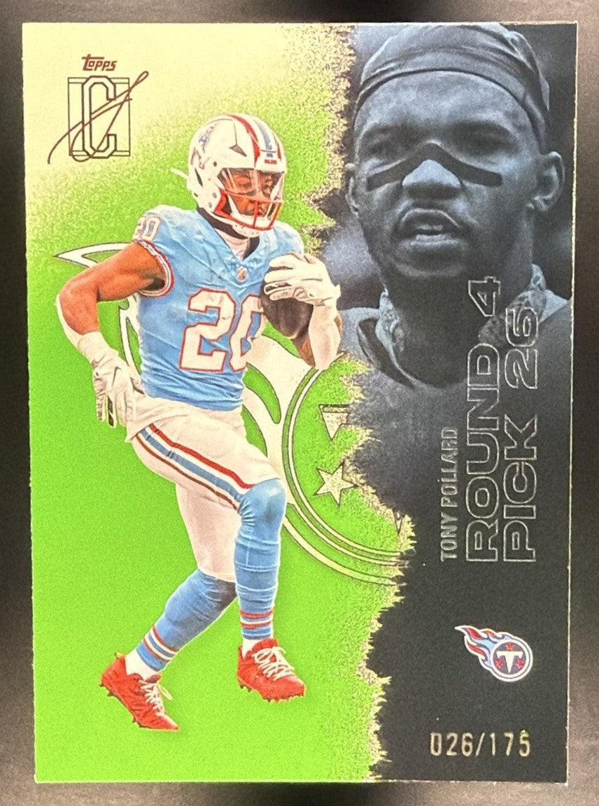 2025 Topps Signature Class Tony Pollard Chrome Veteran Lime Green Refractor /175